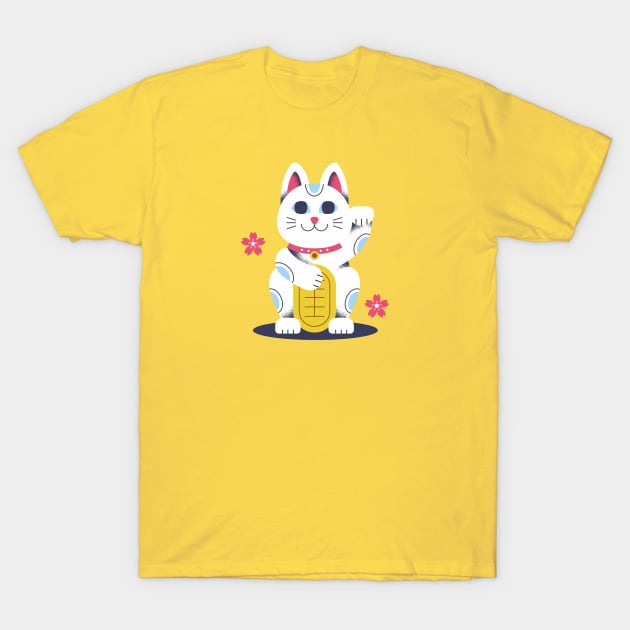 Cute Maneki Neko T-Shirt by SleepEnthusiast